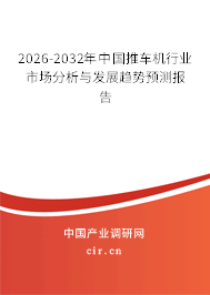2026-2032年中國(guó)推車(chē)機(jī)行業(yè)市場(chǎng)分析與發(fā)展趨勢(shì)預(yù)測(cè)報(bào)告
