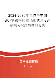 2024-2030年全球與中國BOPP觸摸膜市場現(xiàn)狀深度調研與發(fā)展趨勢預測報告