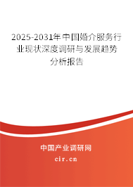 2025-2031年中國婚介服務行業(yè)現(xiàn)狀深度調研與發(fā)展趨勢分析報告