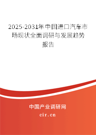 2025-2031年中國進口汽車市場現(xiàn)狀全面調研與發(fā)展趨勢報告