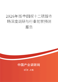 2026年版中國叔十二硫醇市場(chǎng)深度調(diào)研與行業(yè)前景預(yù)測(cè)報(bào)告