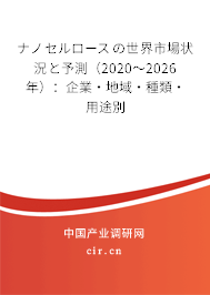 ナノセルロースの世界市場狀況と予測（2020～2026年）：企業(yè)·地域·種類·用途別
