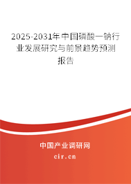 2025-2031年中國(guó)磷酸一鈉行業(yè)發(fā)展研究與前景趨勢(shì)預(yù)測(cè)報(bào)告