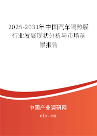 2025-2031年中國汽車隔熱膜行業(yè)發(fā)展現(xiàn)狀分析與市場前景報告